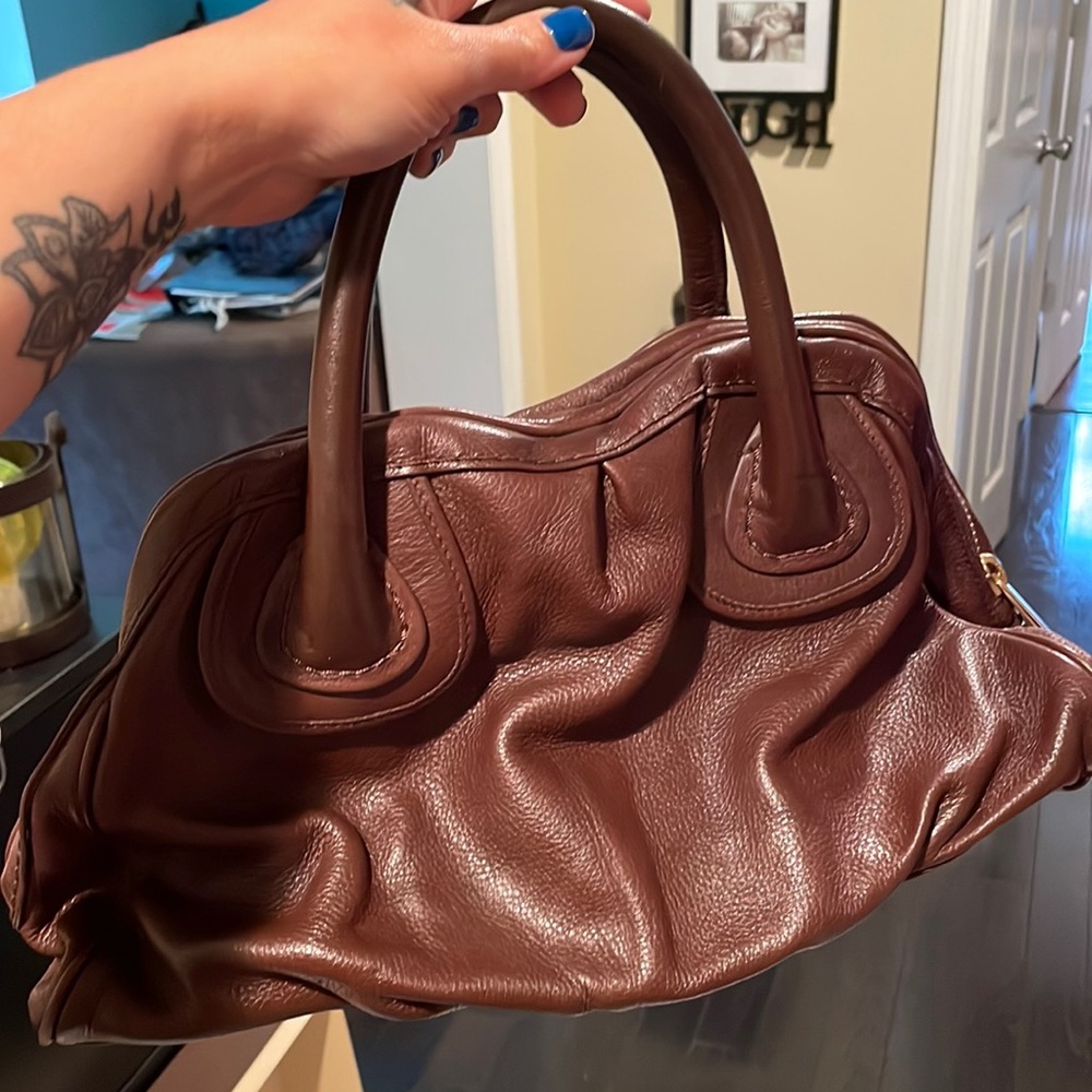 Brown leather purse